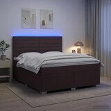  Boxspring krevet s madracem Tamno smeđa 140 x 190 cm Tkanina - Tamno smeđa 140 x 190 cm Dizajn linija | shoptok.hr