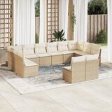 Maison Chic Seti vrtnega pohištva - Vrtna garnitura - Vrtni pohištvo set 12-delna z blazinami bež poli ratan, (21816092) | Shoptok.si