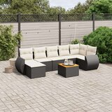 vidaXL 8-dijelni set vrtnih sofa od poliratana s jastucima crni | shoptok.hr