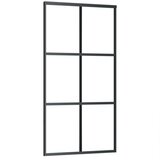 vidaXL Klizna vrata s priborom ESG staklo i aluminij 102 x 205 cm | shoptok.hr