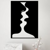 Wallity Zidna dekoracija Kissing Moment, 50x0.15x70 cm, 1.5 mm, Crna Cene