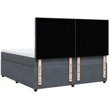  Krevet s oprugama i madracem tamnosivi 200x200 cm baršunasti | shoptok.hr