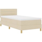 LED Box Spring Krevet s LED trakama Krema 90 x 190 cm tkanina | shoptok.hr