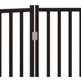 vidaXL Vrata za pse zložljiva 3 paneli črna 150 cm topolovina | Shoptok.si