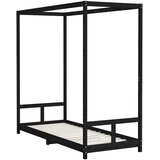  Okvir za dječji krevet crni 80 x 200 cm od masivne borovine | shoptok.hr