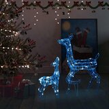 vidaXL božična dekoracija družina jelenov 160 modrih LED lučk | Shoptok.si