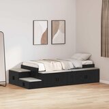  Krevet s ladicama s pohranom Crni hrast 234 x 103 x 53.5 cm | shoptok.hr