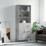 vidaXL Visoka komoda betonsko siva 69,5x34x180 cm inženirski les Cene
