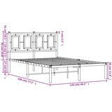  Metalni okvir za krevet s uzglavljem crni 120x190 cm | shoptok.hr
