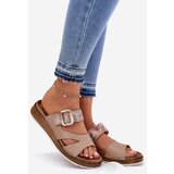 Inblu Lightweight Women's Slippers With Buckle Beige | shoptok.hr