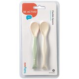 BabyOno Elastične žličice 2 komada, bež/zelena | shoptok.hr