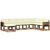 vidaXL Zunanja garnitura za sedenje z blazino 8 pcs Naravna in smetana, (5000280078) | Shoptok.si
