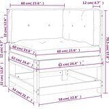  Kutna sofa od masivne borovine s jastucima crna | shoptok.hr