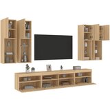  7-dijelni set zidnih TV ormarića LED boja hrasta sonome | Eponuda.com