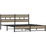 Metalni Kovinski posteljni okvir brez vzmetnice sonoma hrast 183x213 cm, (21610302) | Shoptok.si