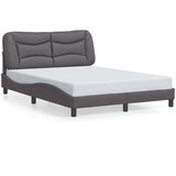 vidaXL Posteljni okvir z vzglavjem siva 120x200 cm umetno usnje | Shoptok.si