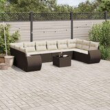 vidaXL 11-dijelni set vrtnih sofa od poliratana s jastucima smeđi | shoptok.hr