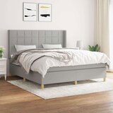  Box spring postelja z vzmetnico svetlo siva 180x200 cm blago, (20846635) Cene