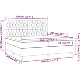  Box spring postelja z vzmetnico LED temno rjava 200x200cm blago, (20999409) | Shoptok.si