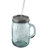 Ego Dekor Steklen kozarec iz recikliranega stekla s pokrovom in slamico Ego Dekor Authentic, 550 ml Cene