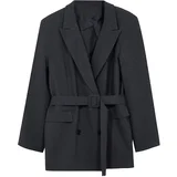 Trendyol Curve Premium Anthracite Double Breasted Closure Belted Woven Jacket