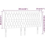  Uzglavlje s ušima plavi 203x23x118/128 cm od tkanine | shoptok.hr