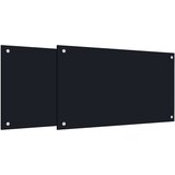 vidaXL Kuhinjska zaščitna obloga 2 kosa črna 70x50 cm kaljeno steklo | Shoptok.si