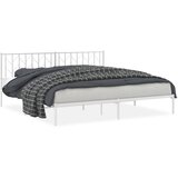  The Living Store Kovinski posteljni okvir z vzglavjem bel 200x200 cm - Posteljni Okvir, (21447554) | Shoptok.si