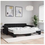 vidaXL Izvlečna dnevna postelja črna 90x190 cm žamet | Shoptok.si