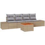 vidaXL 5-dijelni vrtni kauč set s jastucima Bež Poli ratanski Acacia | shoptok.hr