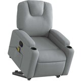 vidaXL Masažni naslonjač na podizanje od tkanine svjetlosivi | shoptok.hr