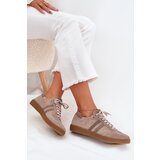 Zazoo Suede Low Sneakers Women Dark Beige N1068 | shoptok.hr