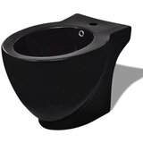  Črn keramičen kopalniški set stoječa WC školjka in bide | Shoptok.si