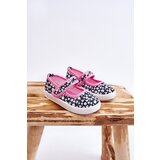 Boto Children's Velcro Ballerinas In Print Navy Blue And Pink Selah | ePonuda.com