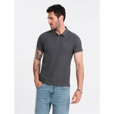 Ombre BASIC men's single color pique knit polo shirt - graphite | shoptok.hr