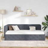  Kutni okvir kreveta Tamno siva 90 x 190 cm Baršun | shoptok.hr