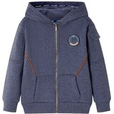  Dječja majica s kapuljačom i patentom tamnoplava prošarana 128 | shoptok.hr
