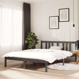  Posteljni okvir siv iz trdnega lesa 135x190 cm 4FT6, (20646178) Cene