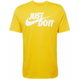 Nike Sportswear Majica 'Swoosh' zlato-rumena / bela