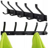 Crna zidna vješalica 36cm za vješanje odjeće 5x visoke kuke | shoptok.hr