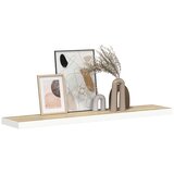  Plutajuća zidna polica boja hrasta i bijela 120x23,5x3,8 cm MDF | shoptok.hr