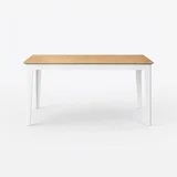 sto od jasena sa belim nogama 900 x 1430 x 770 mm ploča prirodna / noge bela