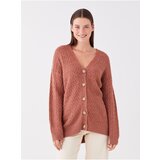 LC Waikiki Women's V-Neck Patterned Long Sleeve Knitwear Cardigan | ePonuda.com