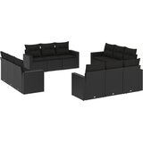  12-dijelni set vrtnih sofa od poliratana s jastucima crni | shoptok.hr