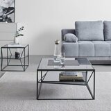Premium Living klubska miza angel steklo v sivi barvi | Shoptok.si
