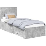  Konstrukcija postelje Betonsko siva in srebrna 75 x 190 cm, (5000103585) | Shoptok.si