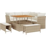 8 komadni vrtni sofa set s jastučićima bež poli ratan akacija | shoptok.hr