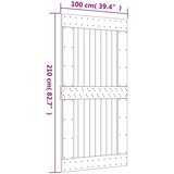  Drsna vrata s kompletom vodil 100x210 cm trdna borovina, (20999096) | Shoptok.si