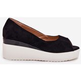 Boto Women's Wedge Sandals Made of Eco Suede Black Velira | Shoptok.si