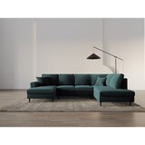 Cosmopolitan Design Petrolej zelena baršunasti sklopiva/s prostorom za odlaganje kutna garnitura (s desnim kutom/u obliku slova "U") Kyoto – | shoptok.hr